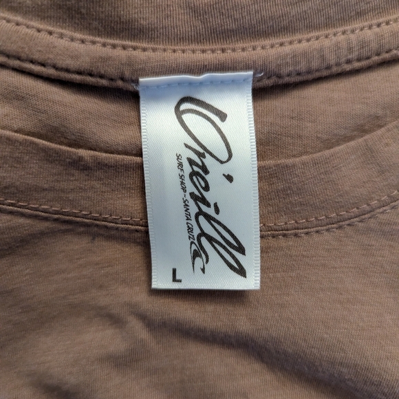 Oneill Long Sleeve Cotton Brown Top Size Large (A Small Large) - Picture 4 of 5